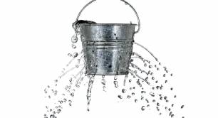 Bucket with holes