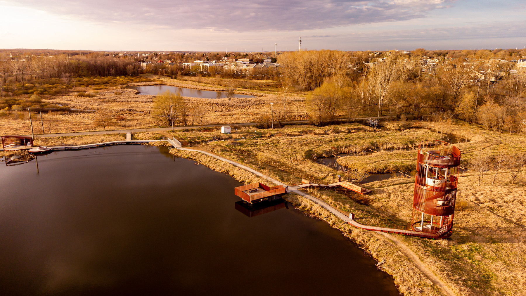 Aerial view of Terrebonne's Ruisseau de Feu conservation park