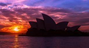 Sydney Opera House evening sunset 